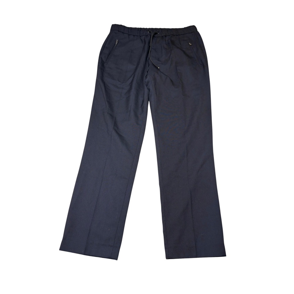 FRAME Navy Drawstring Trouser Mens Small W34 L30 100% Wool Straight Leg $328